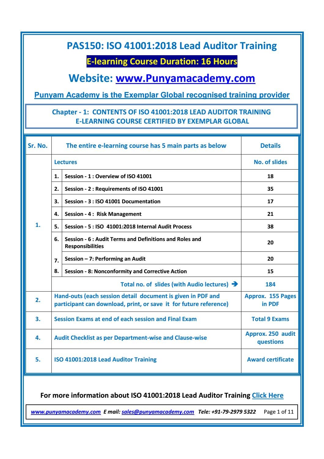 Demo of Online ISO 41001 Lead Auditor Training Course - Download Now by