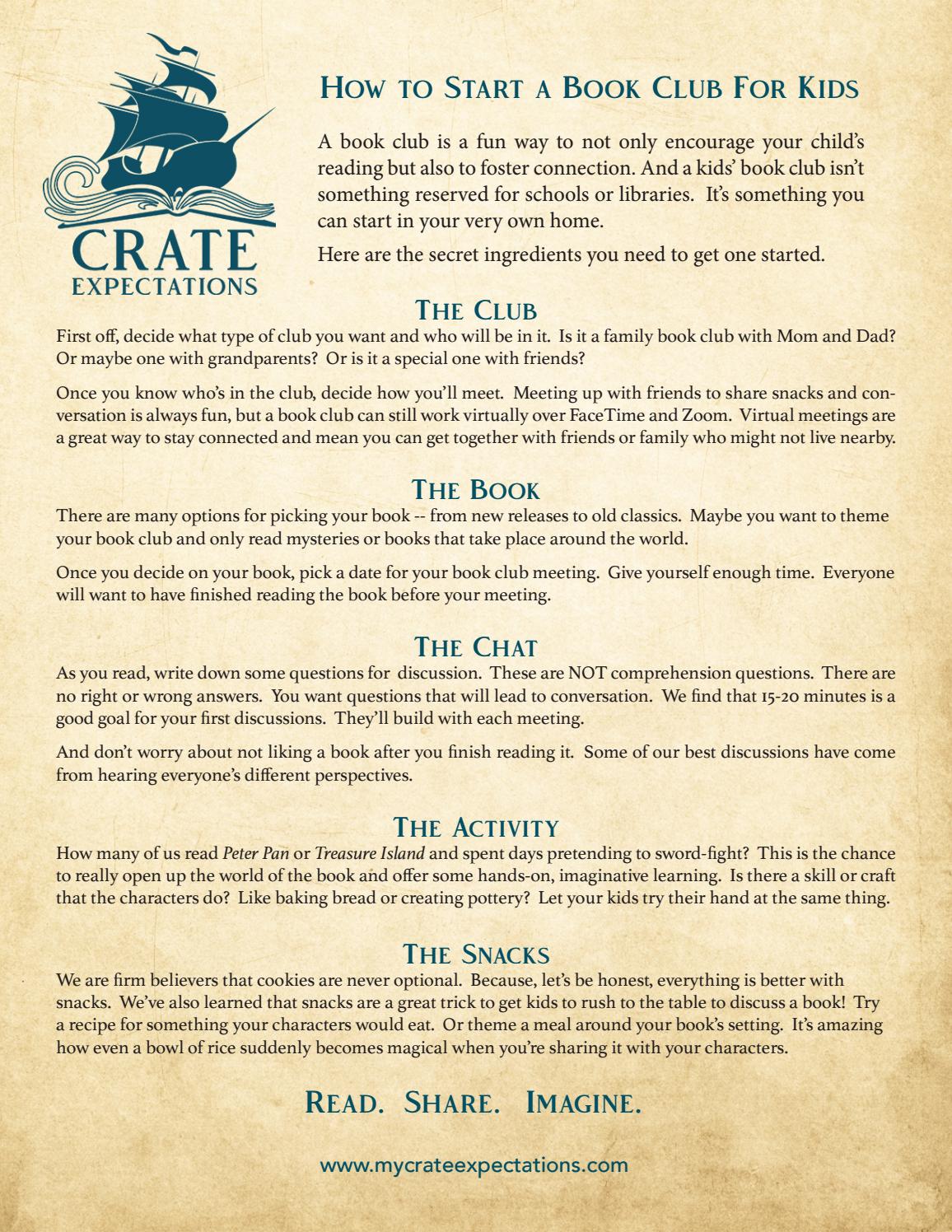 How To Start A Book Club For Your Kids By Cratejoy Issuu How To Start A Book Club For Your Kids By Cratejoy Issuu