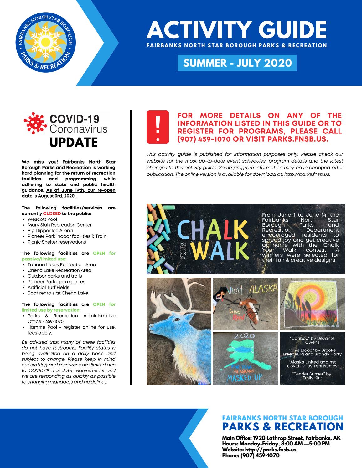 Mini Summer Activity Guide - July 2020 by FNSB Parks and Recreation - Issuu