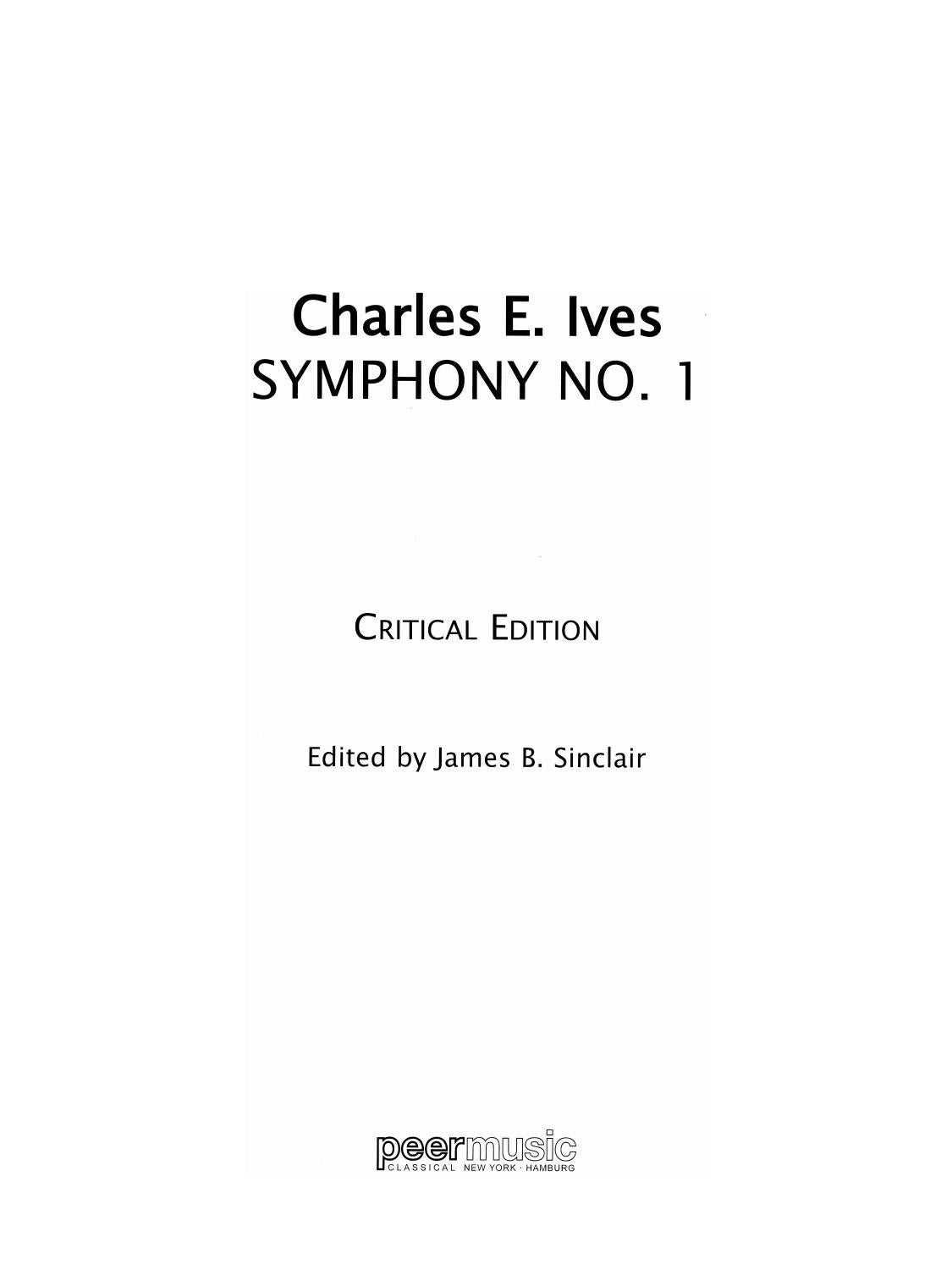 Ives Symphony No. 1 by Peermusic Classical Issuu