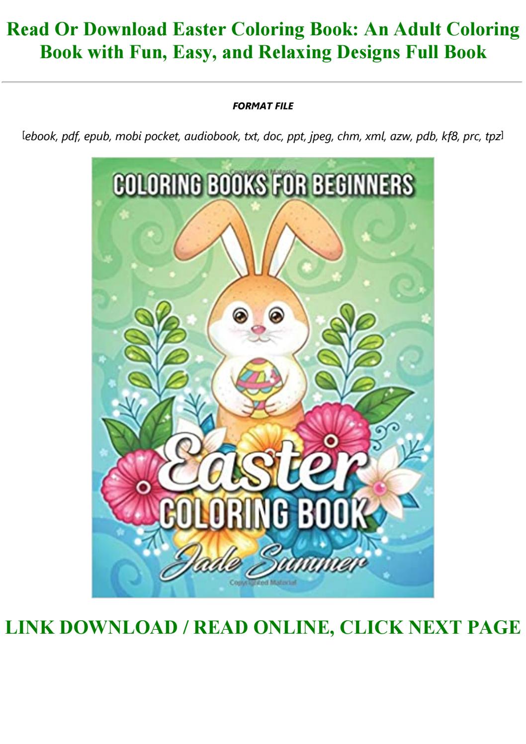Easter Coloring Book: An Adult Coloring Book With Fun, Easy, And - Easter Coloring Book: An Adult Coloring Book With Fun, Easy, And