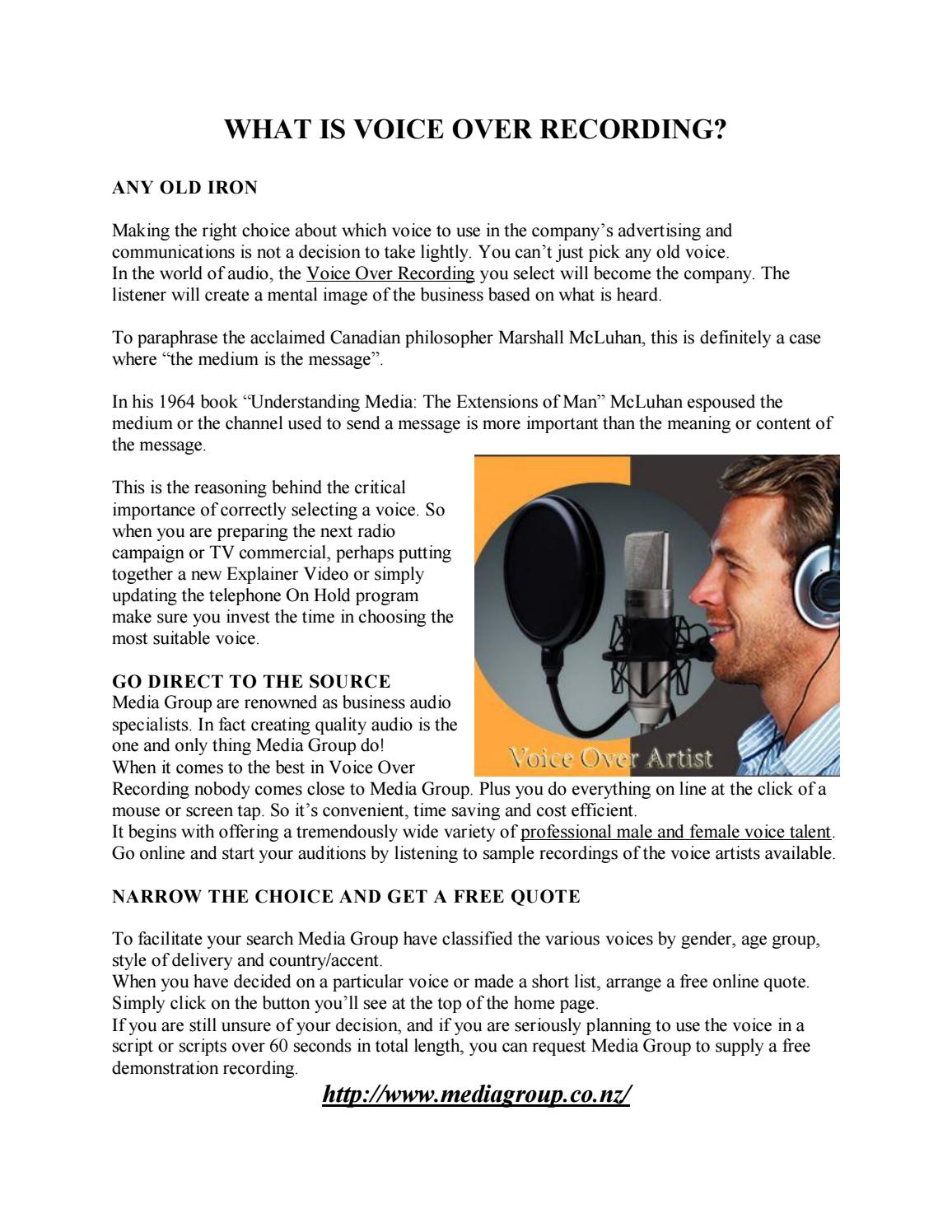 What is voice over recording? Business Audio Solutions by Media Group