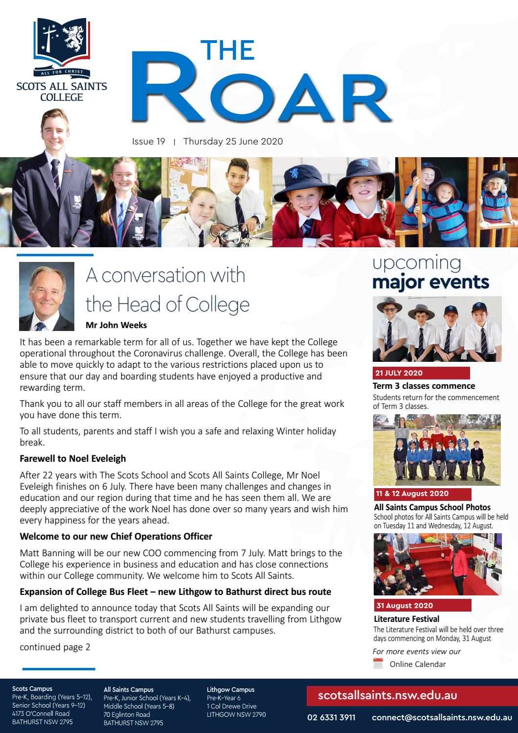 The Roar Newsletter Issue 19 Term 2 2020 by scotsallsaintscollege - Issuu The Roar Newsletter Issue 19 Term 2 2020 by scotsallsaintscollege - Issuu