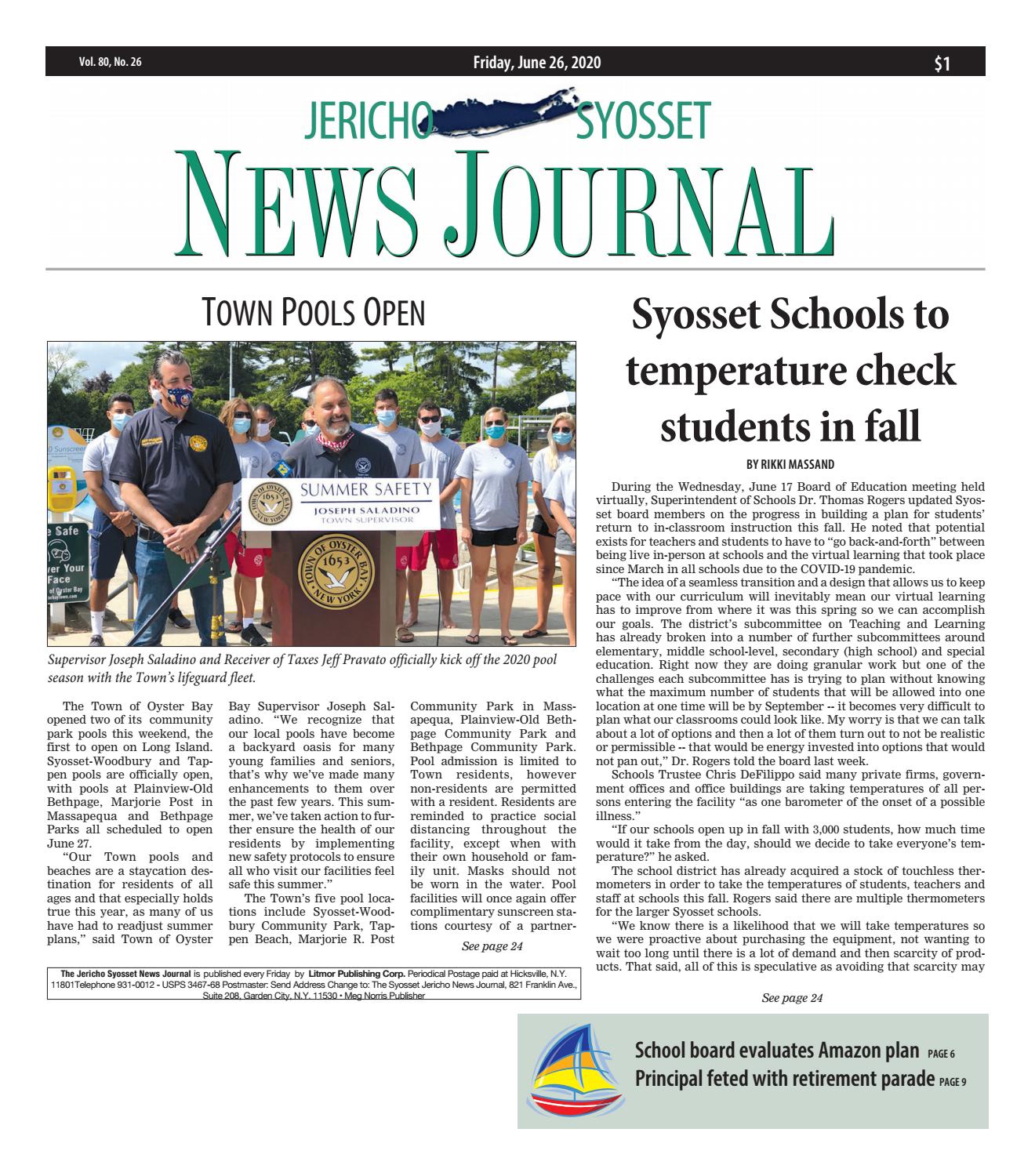 Jericho-Syosset News Journal (6/26/20) by Litmor Publishing - Issuu