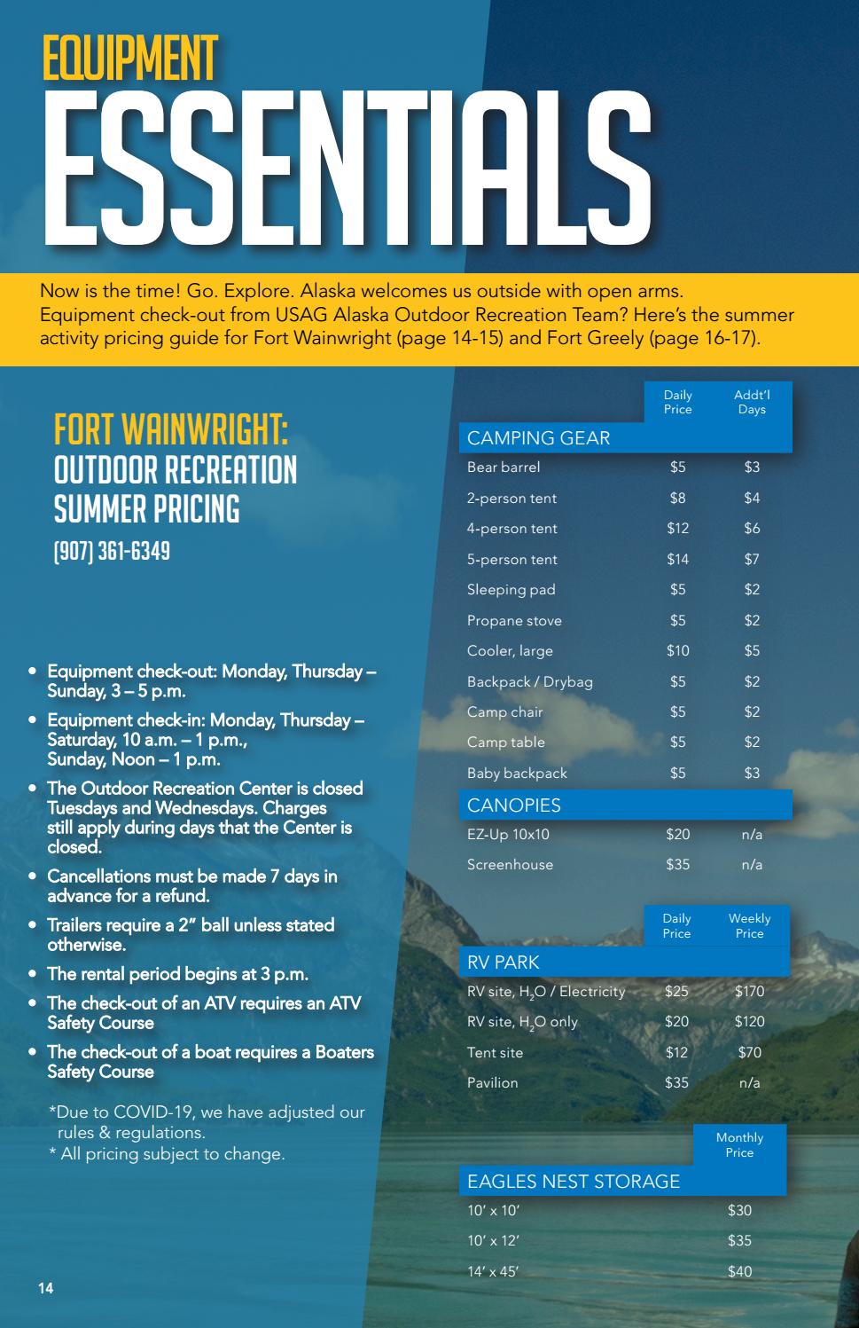 USAG Alaska Outdoor Recreation Adventure Guide Summer 2020 by