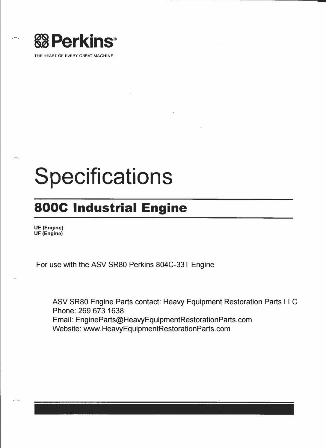 ASV SR80 Engine Specifications and Workshop Manual by engineparts2 - Issuu