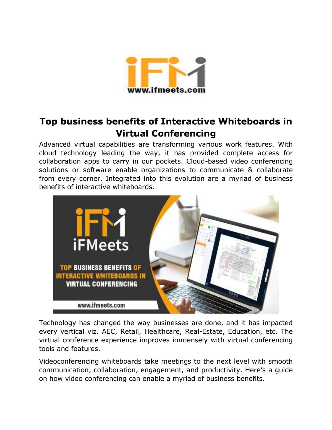 Top business benefits of Interactive Whiteboards in Virtual