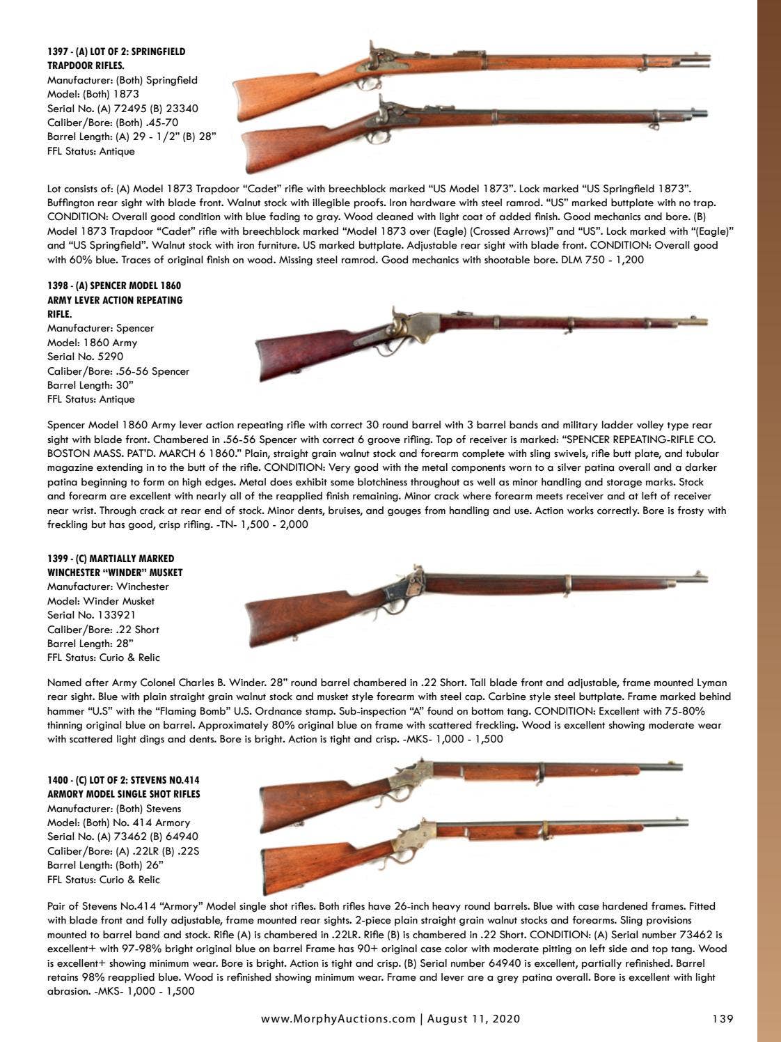 2020 August 11-13 Field & Range Firearms by Morphy Auctions - Issuu