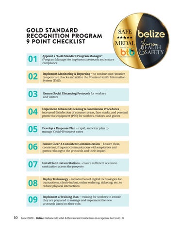 Belize's Enhanced 酒店 × 餐饮 Guidelines in response to Covid-19 - June 2020 第 10 页