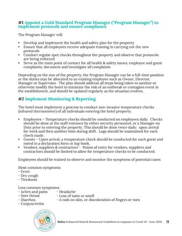 Belize's Enhanced 酒店 × 餐饮 Guidelines in response to Covid-19 - June 2020 第 11 页