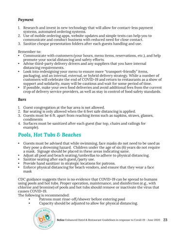 Belize's Enhanced 酒店 × 餐饮 Guidelines in response to Covid-19 - June 2020 第 23 页