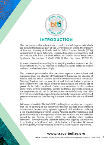 Belize's Enhanced 酒店 × 餐饮 Guidelines in response to Covid-19 - June 2020 第 5 页