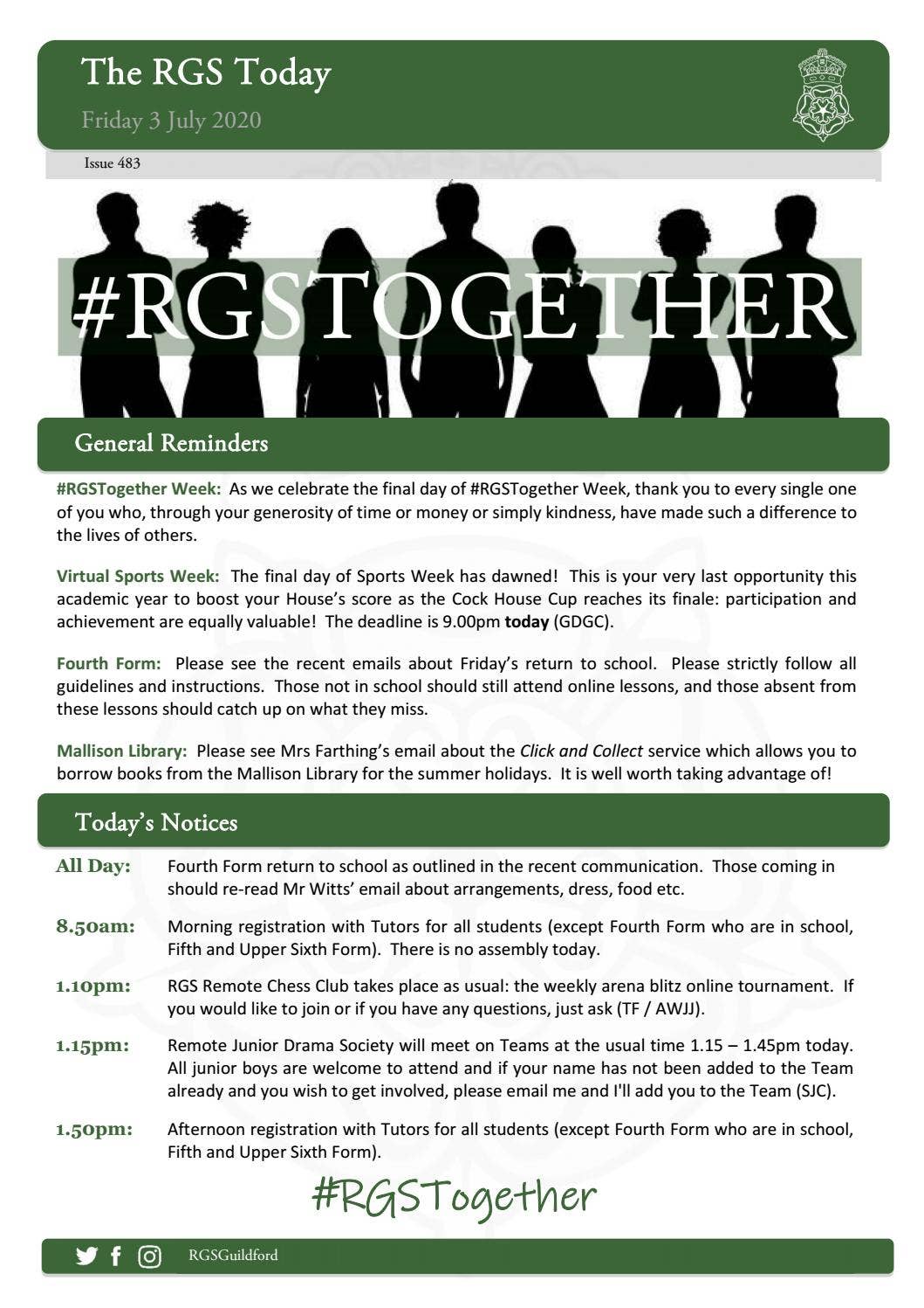 The RGS Today 03.07.20 by Royal Grammar School Guildford - Issuu
