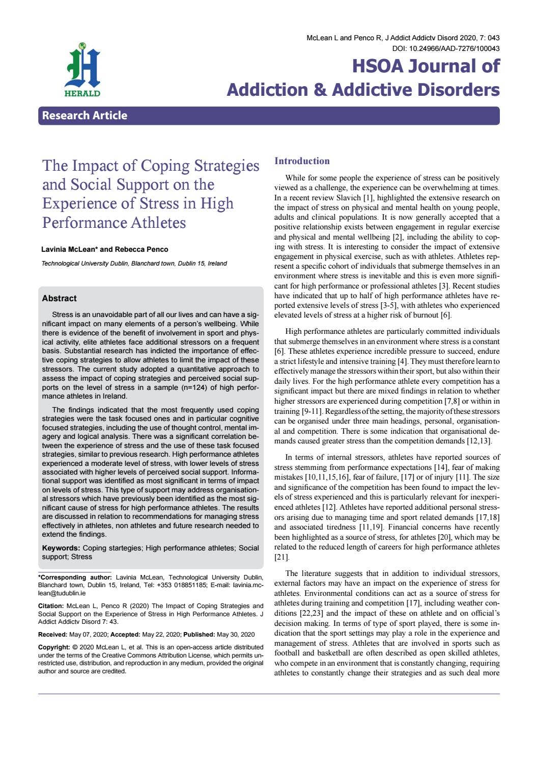 The Impact of Coping Strategies and Social Support on the Experience of ...