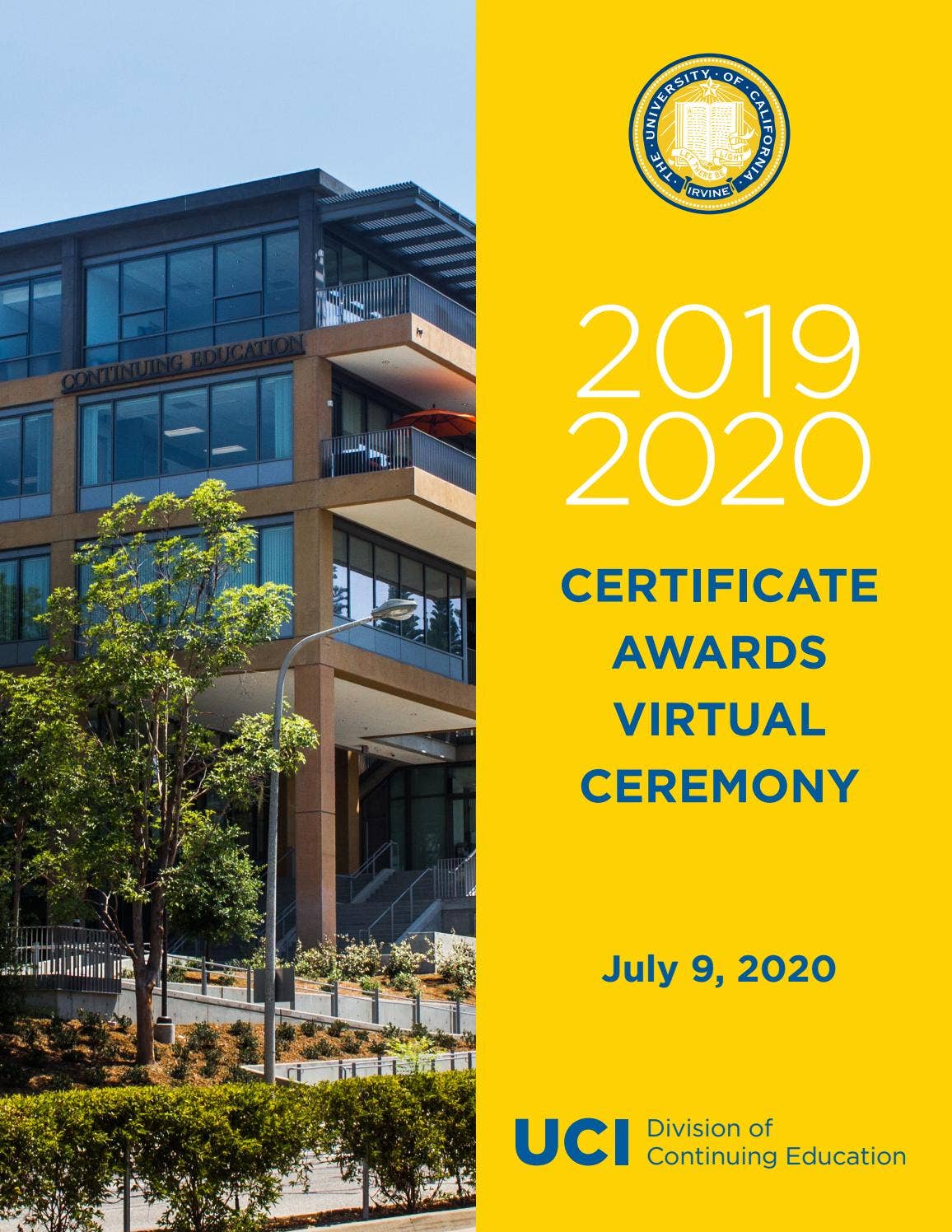 Certificate Awards Ceremony Program 2020 by UCI Division of Continuing