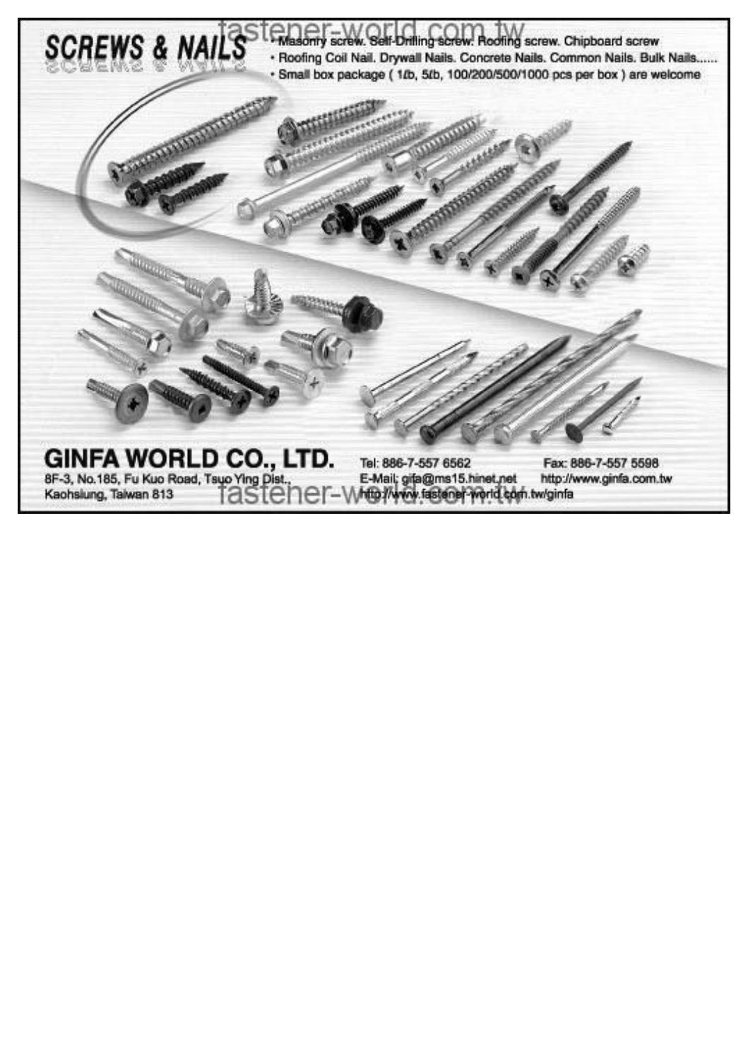GINFA WORLD CO., LTD. from Fastener World Magazine. by FastenerWorld