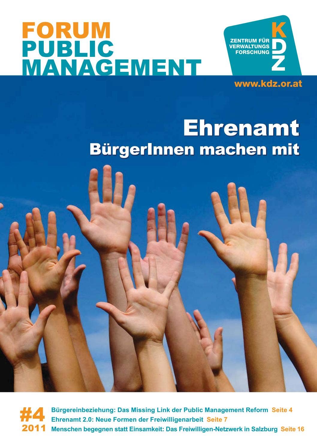 Ehrenamt - BürgerInnen machen mit by kdz_austria - Issuu