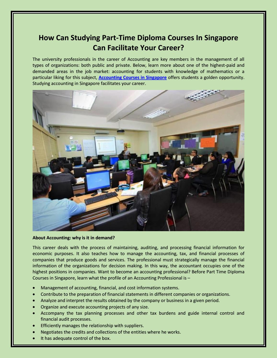 How Can Studying Part Time Diploma Courses In Singapore Can Facilitate Your Career By Bmc Education Issuu