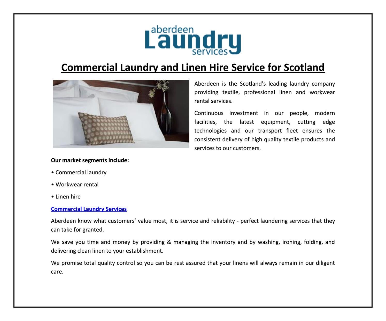 Commercial Laundry and Linen Hire Service for Scotland by aberdeenlsuk