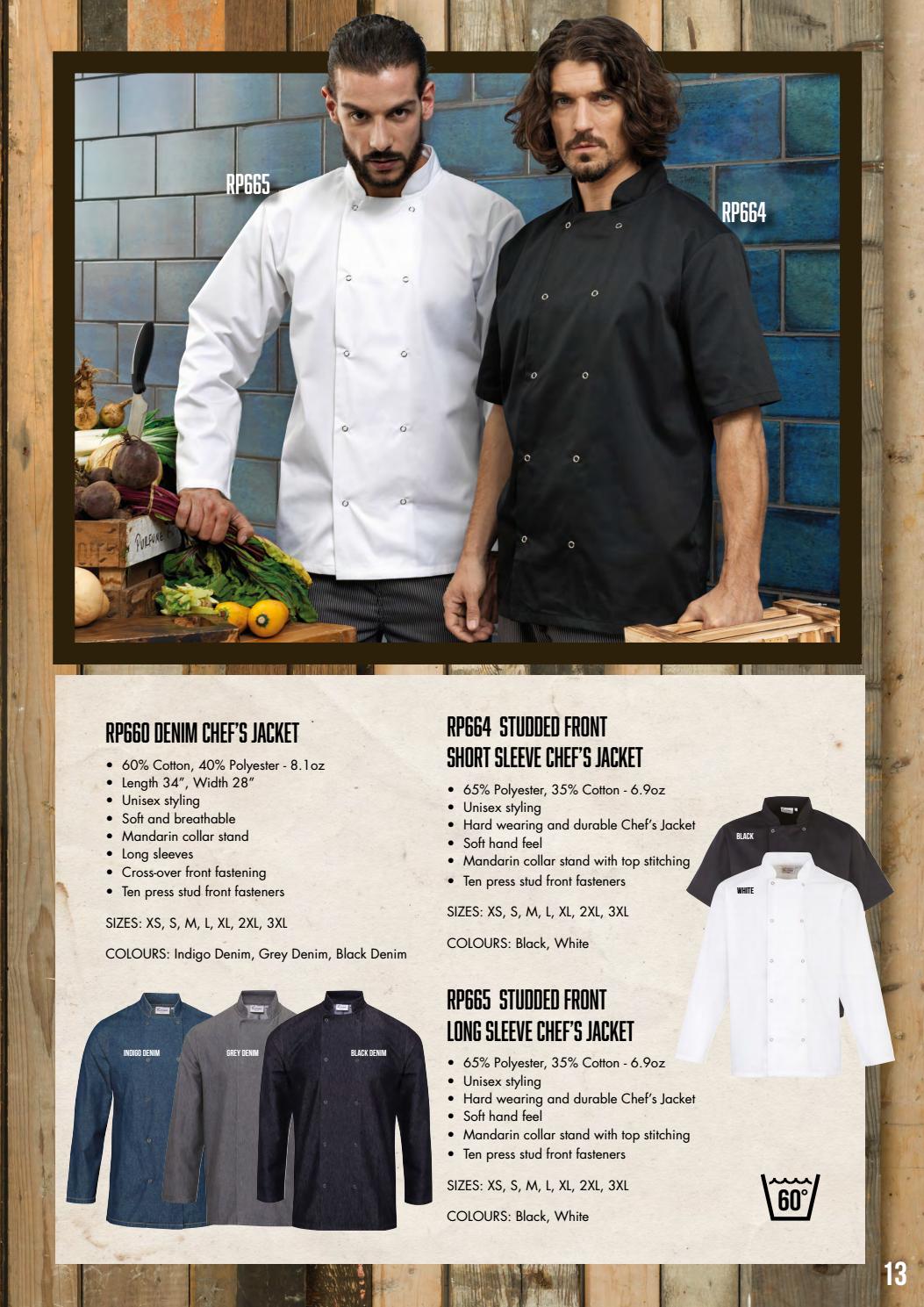 Black Unisex Chefs Jacket Short Sleeves Press Stud Close