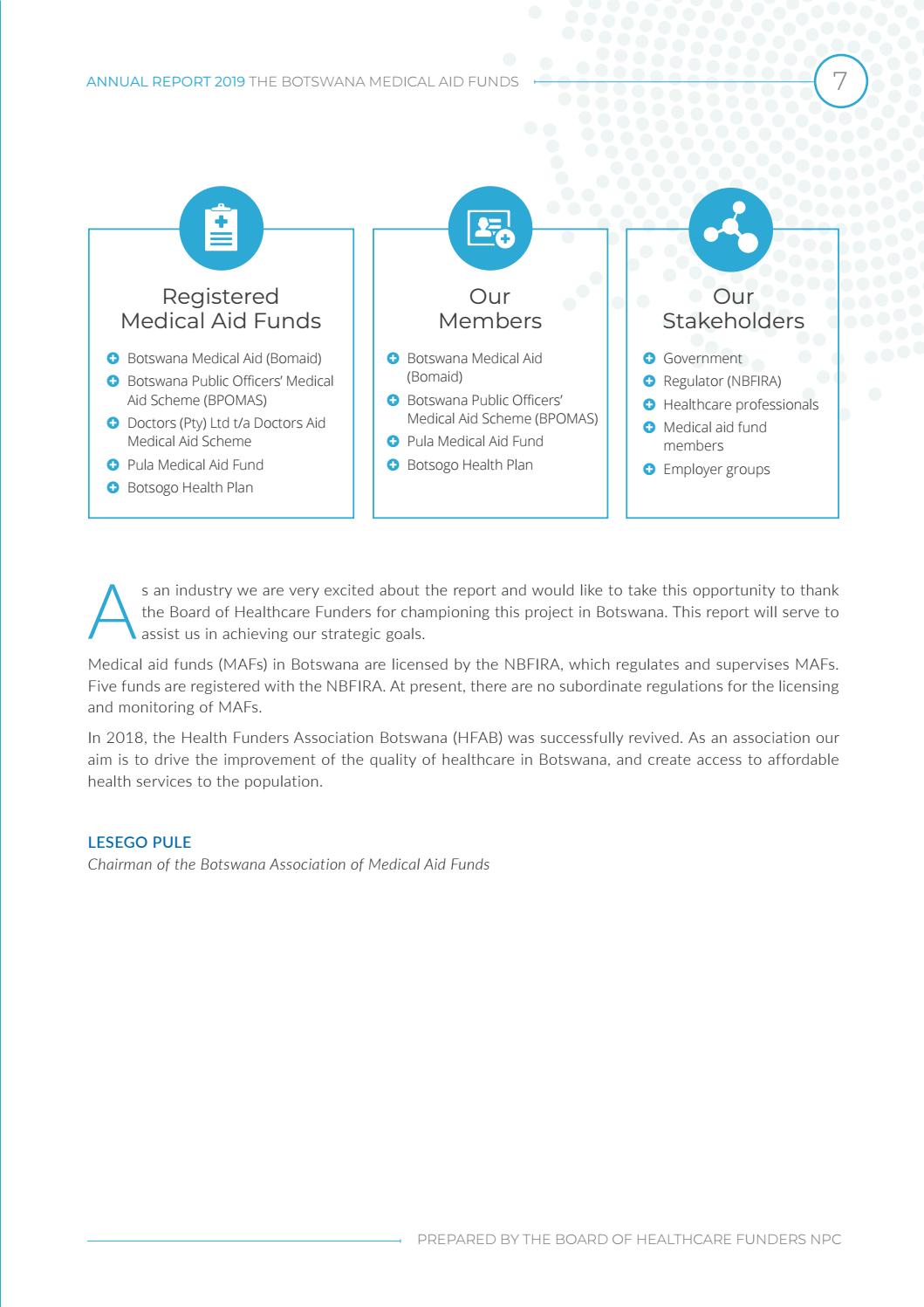 Botswana Medical Aid Funds 2019 Annual Report by Board Of Healthcare