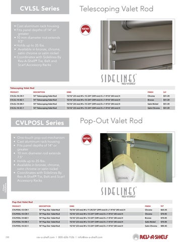 Rev-A-Shelf 灯饰目录 · Closet - 20/21 Specification 指南 第 14 页