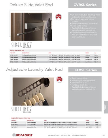 Rev-A-Shelf 灯饰目录 · Closet - 20/21 Specification 指南 第 15 页