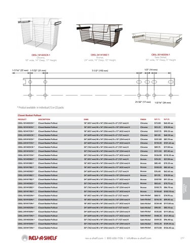 Rev-A-Shelf 灯饰目录 · Closet - 20/21 Specification 指南 第 3 页