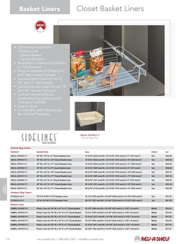 Rev-A-Shelf 灯饰目录 · Closet - 20/21 Specification 指南 第 4 页