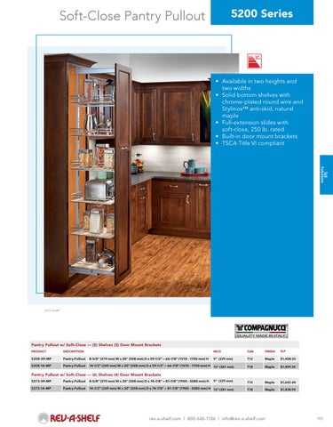 Rev-A-Shelf 灯饰目录 · Tall - 20/21 Specification 指南 第 13 页