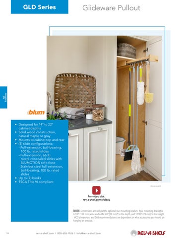 Rev-A-Shelf 灯饰目录 · Tall - 20/21 Specification 指南 第 24 页