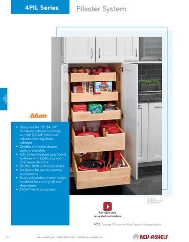 Rev-A-Shelf 灯饰目录 · Tall - 20/21 Specification 指南 第 4 页