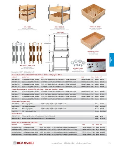 Rev-A-Shelf 灯饰目录 · Tall - 20/21 Specification 指南 第 5 页