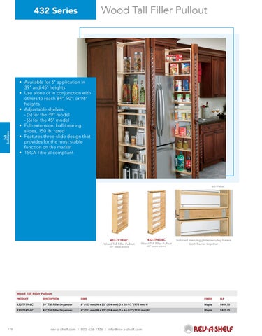 Rev-A-Shelf 灯饰目录 · Tall - 20/21 Specification 指南 第 8 页