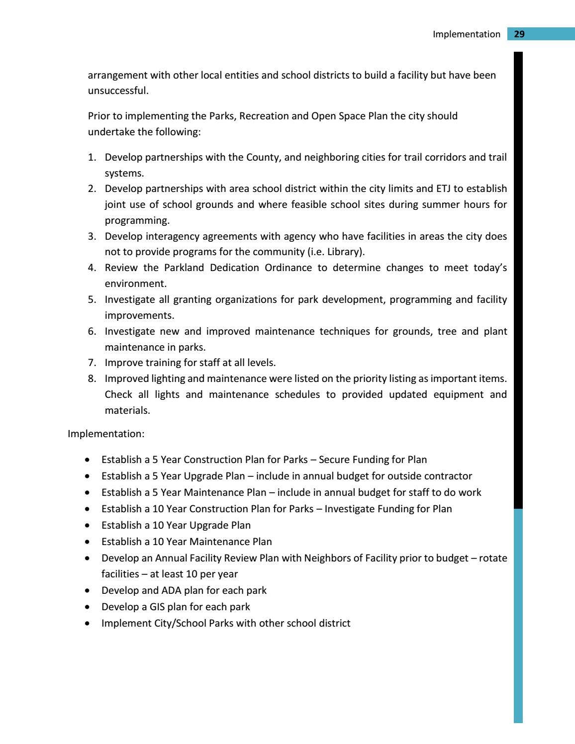 McAllen Parks and Recreation Master Plan by McAllen Parks and ...