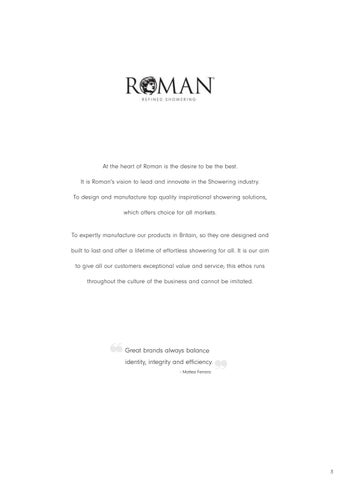 Roman Showers Product 家具手册 January 2020 第 3 页