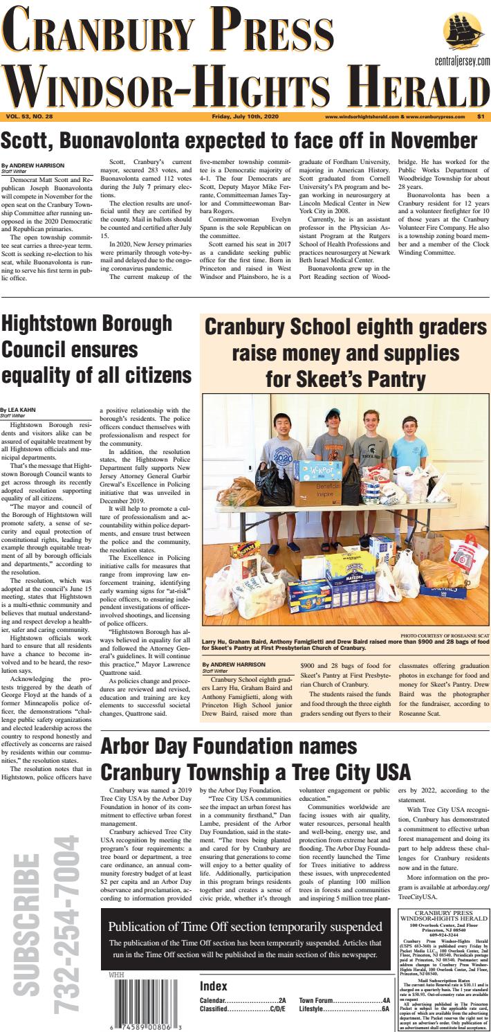 Cranbury Press & WindsorHights Herald 7102020 by