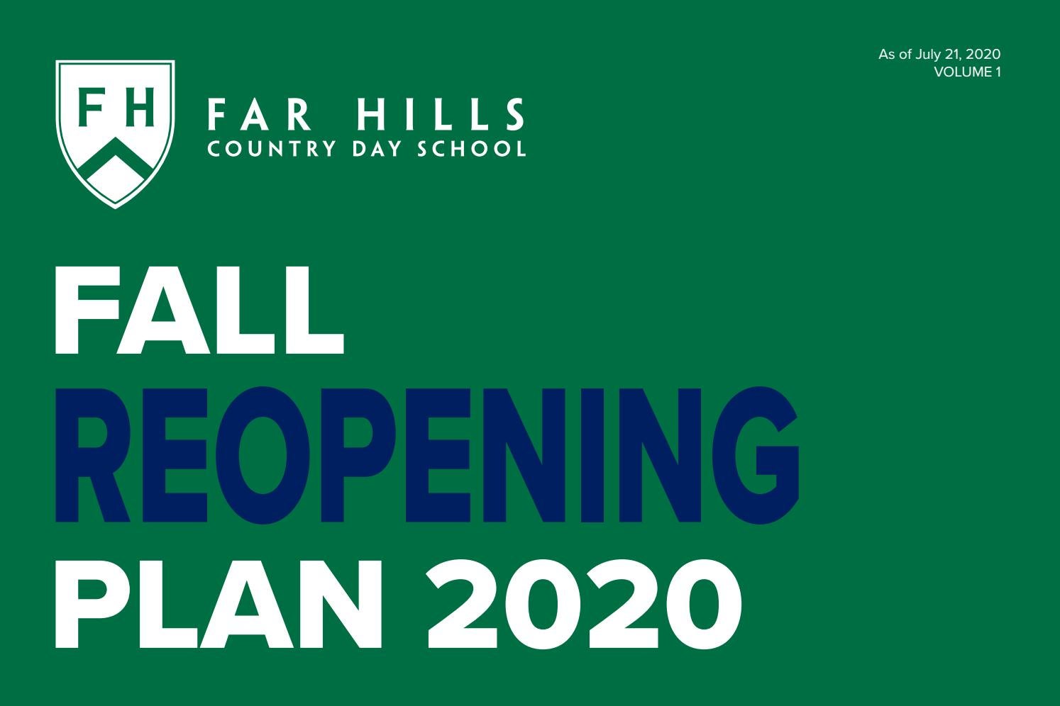 Fall Reopening Plan 2020 by Far Hills Country Day School Issuu