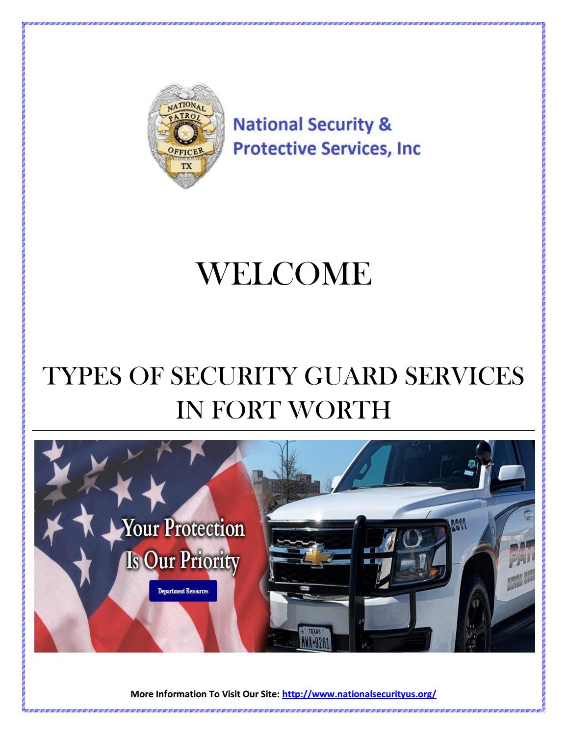 TYPES OF SECURITY GUARD SERVICES IN FORT WORTH by National Security
