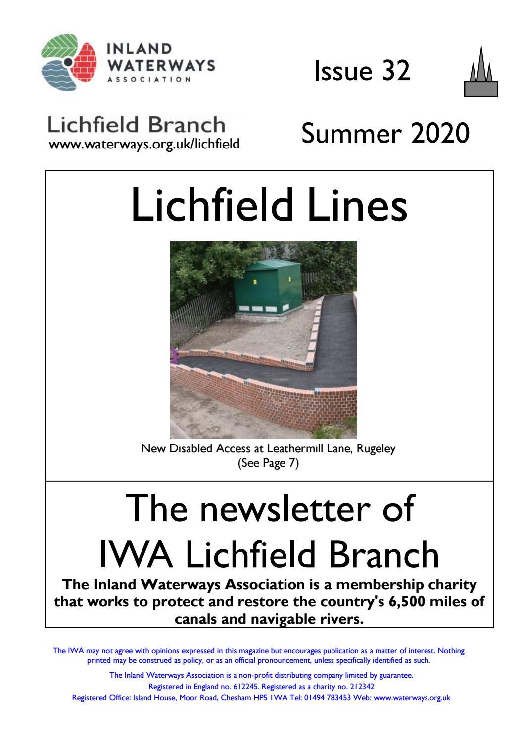 Lichfield Lines Issue 32 Summer 2020 By The Inland Waterways Association Issuu