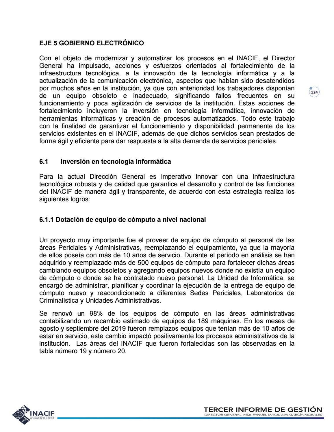 Tercer Informe de Gestión by Instituto Nacional de Ciencias Forenses de ...