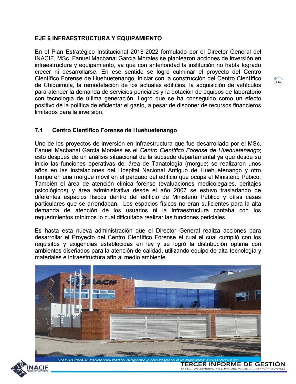 Tercer Informe de Gestión by Instituto Nacional de Ciencias Forenses de ...