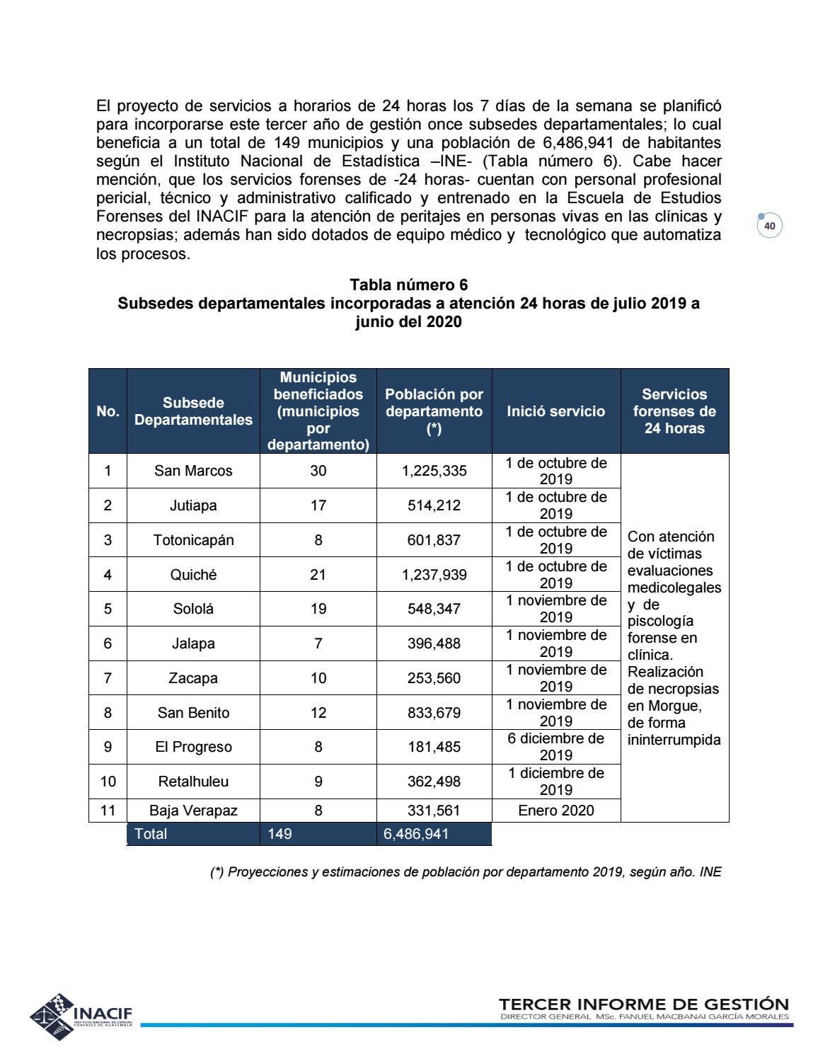 Tercer Informe de Gestión by Instituto Nacional de Ciencias Forenses de ...