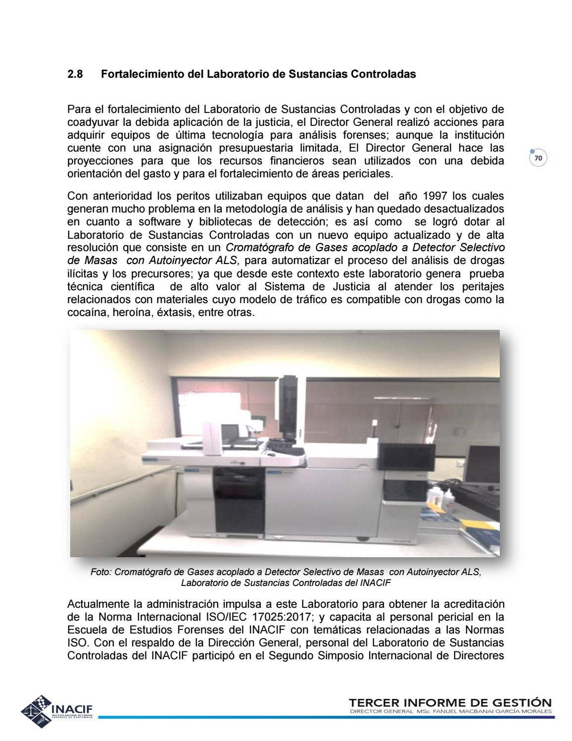 Tercer Informe de Gestión by Instituto Nacional de Ciencias Forenses de ...