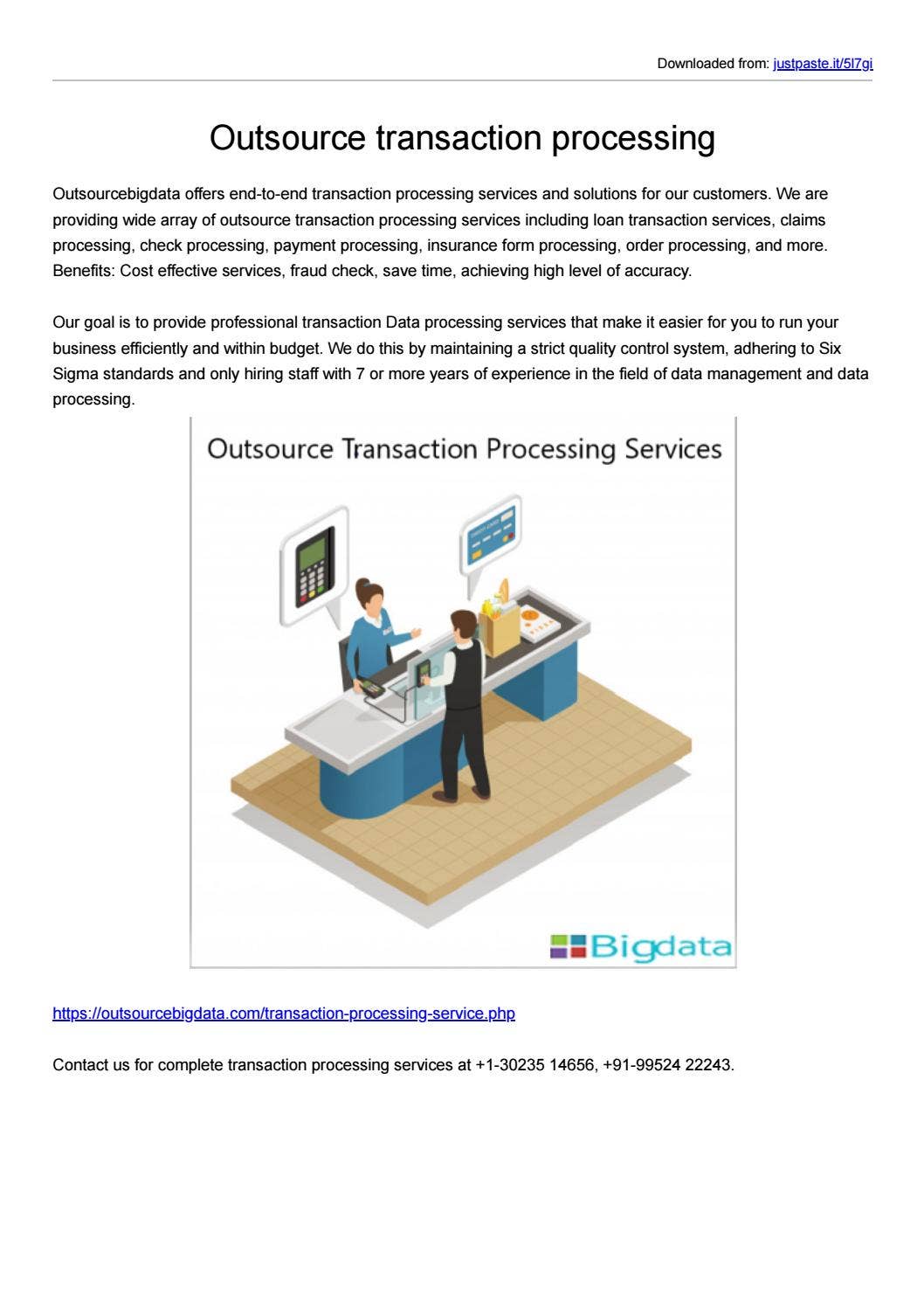 Outsource transaction processing by AIMLEAP - Outsource Bigdata - Issuu