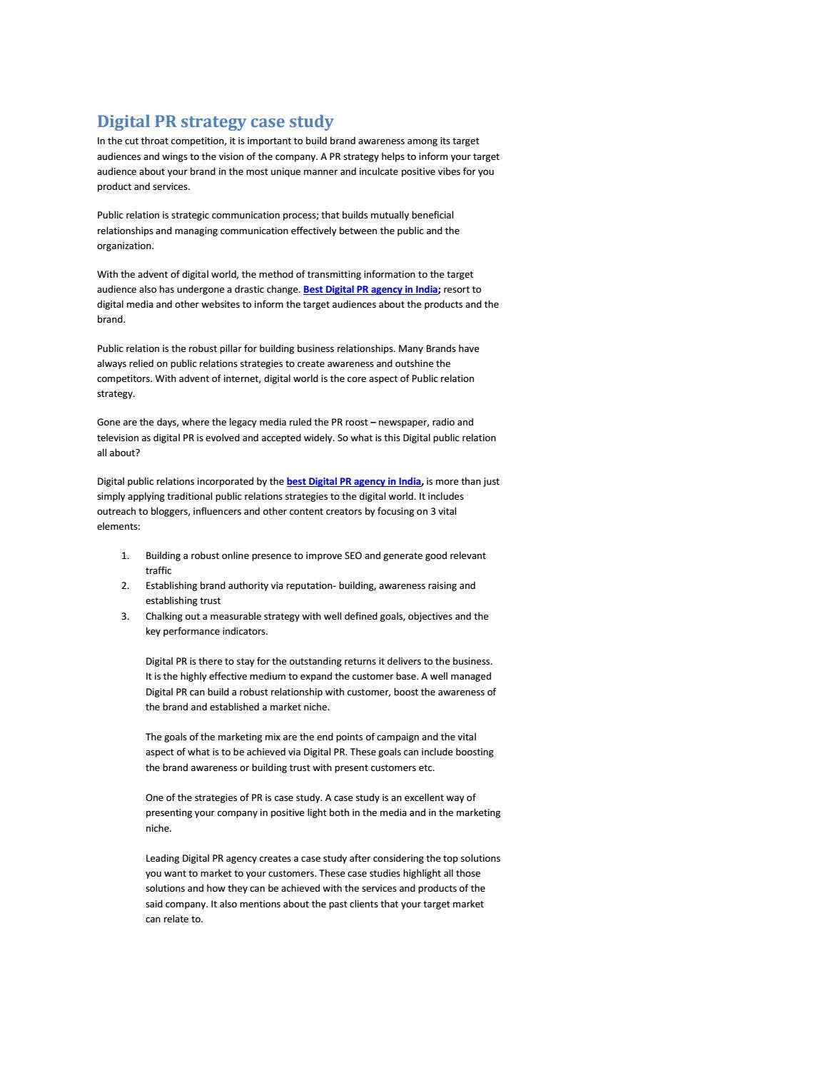 Digital PR strategy case study by amritawalia21 - Issuu