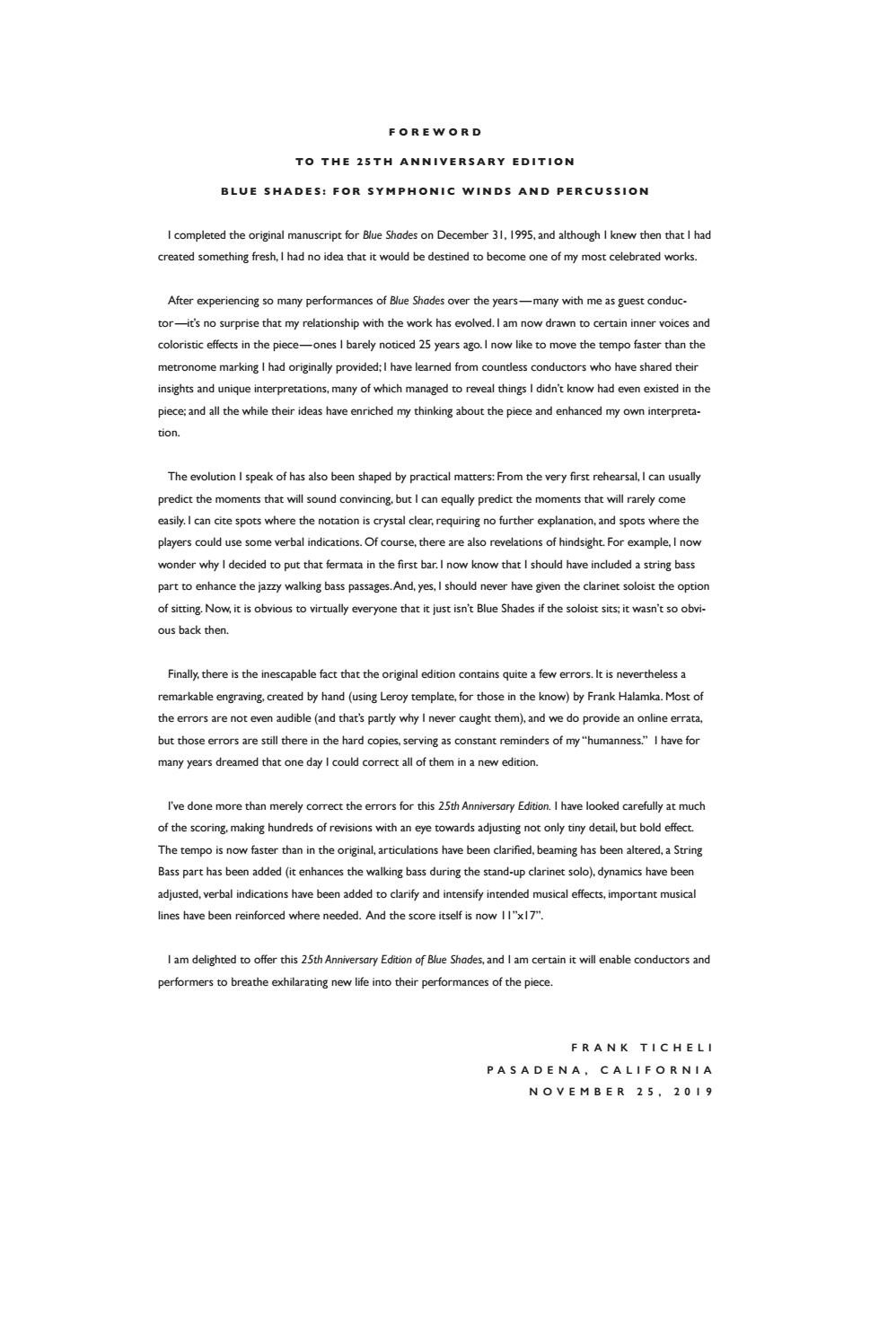 ≡ ISSUU ᐈ Blue Shades 25th Anniversary Edition, Symphonic Winds and Percussion, by Frank