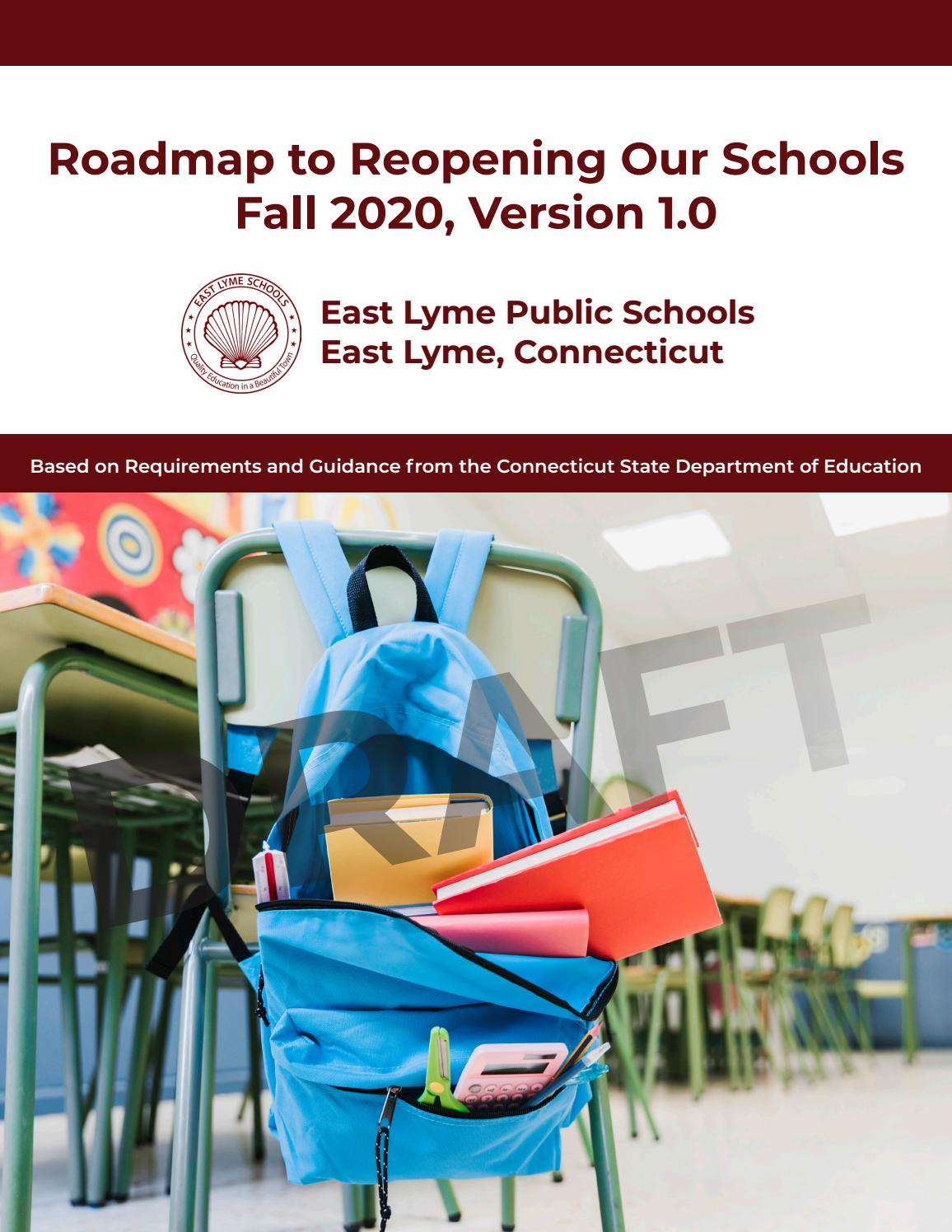 East Lyme Public Schools Roadmap to Reopening Plan by East Lyme Public