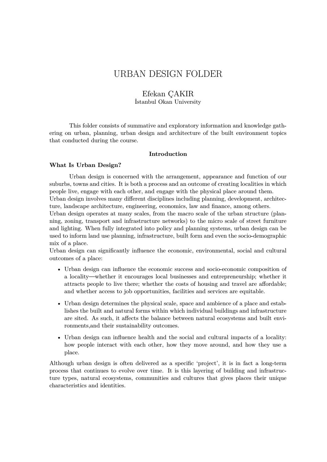 Urban Design Folder What Is Urban Design Vebuka
