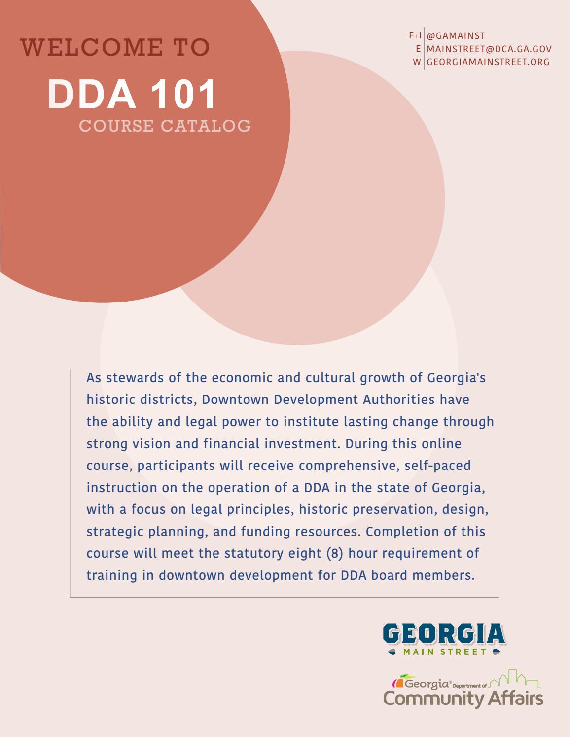 DDA 101 Course Catalogue by Main Street Program Issuu